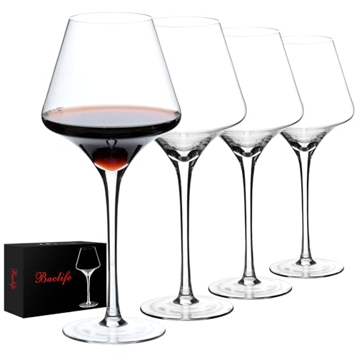 4 Pack Crystal Wine Glasses 17.5oz Long Stem
