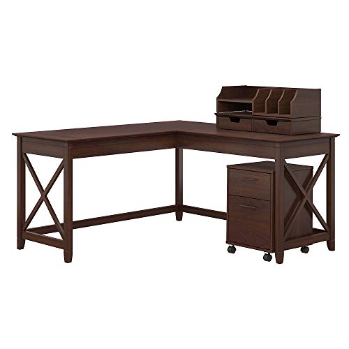Bush Furniture L Shaped Desk with File Cabinet Organizer