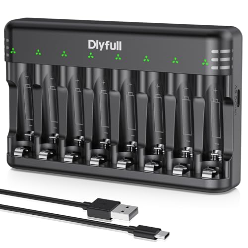 8 Bay AA AAA Battery Charger USB-C Fast Charge
