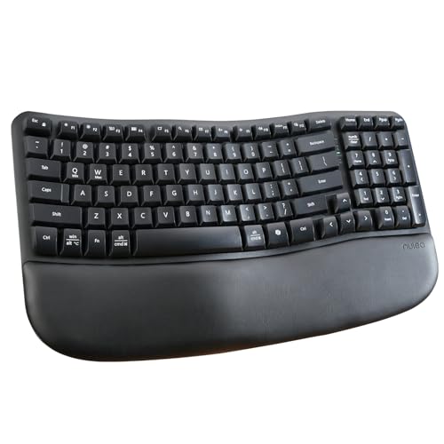 Wireless Ergonomic Keyboard with Cushioned Palm Rest