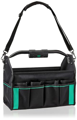 Amazon Basics Lighted Tool Tote Bag, 30 Pockets