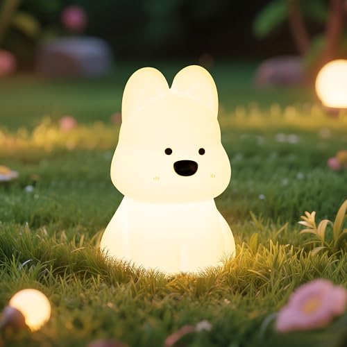Kids Silicone LED Night Light, Rechargeable Nursery Lamp