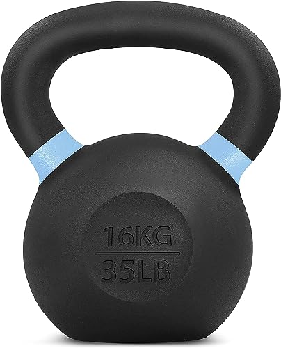 Cast Iron Kettlebell 16KG 35LB Powder Coated Non-Slip