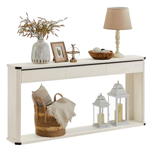 Console Table with Drawers and Shelf, Entryway Table