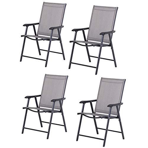 4 Pack Folding Outdoor Patio Chairs, Stackable Portable