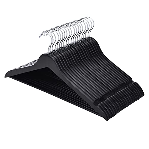 30 Pack Wooden Clothes Hangers with Pants Bar
