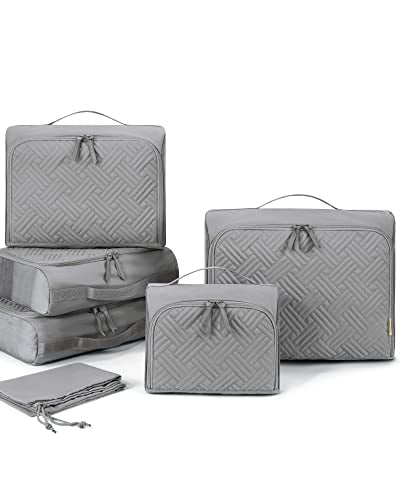 6 Pack Quilted Packing Cubes Travel Organizer Set