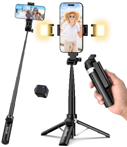 Selfie Stick Tripod with Light and Wireless Remote
