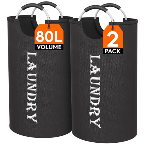 2 Pack Large Collapsible Laundry Hampers with Handles