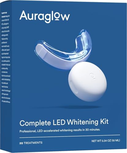 Auraglow Teeth Whitening Kit LED Light, 20 Treatments