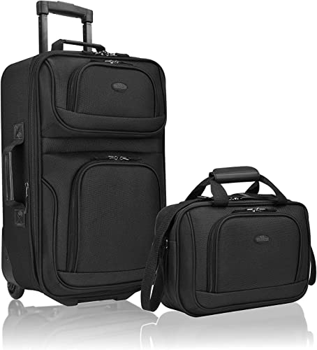 2 Piece Expandable Rolling Carry-On Luggage Set