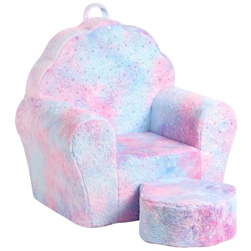 Kids Shell Sofa with Ottoman Toddler Lounge Chair