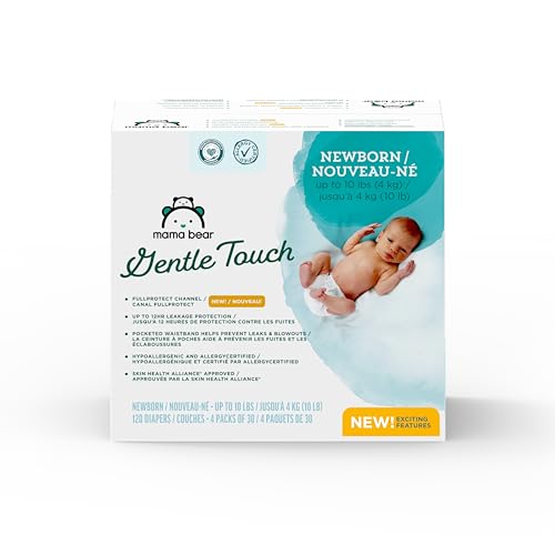 120 Count Gentle Touch Diapers, Newborn, Hypoallergenic