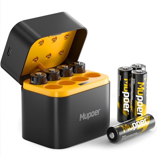 8 Pack Rechargeable AA Lithium Batteries 1.5V High Capacity with Charger