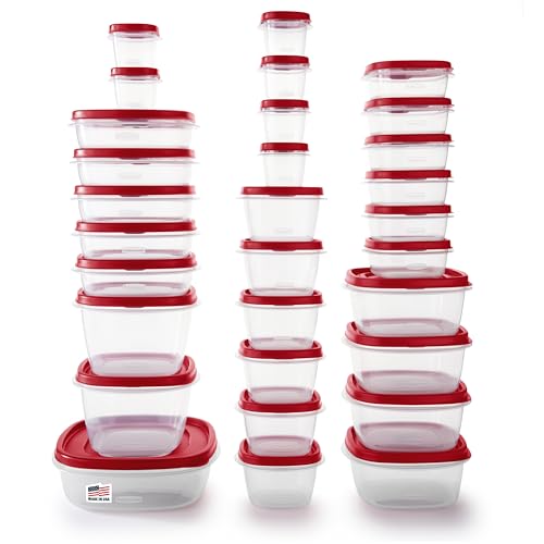 60 Piece Food Storage Containers with Lids, Microwave Safe