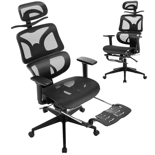 Ergonomic Mesh Office Chair with Footrest and Lumbar Support