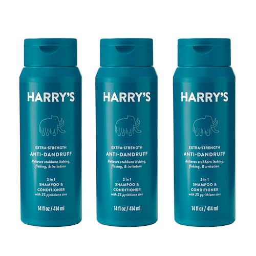 3 Pack Harry's Extra Strength Anti-Dandruff Shampoo Conditioner