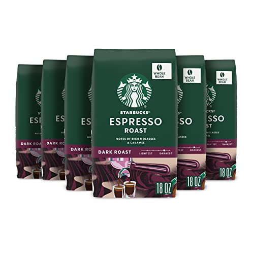 6 Pack Starbucks Espresso Roast Whole Bean Coffee 18oz