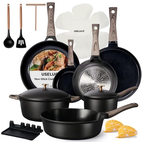 21 Piece Nonstick Cookware Set with Lids, Induction Safe