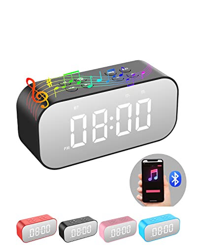 Digital Alarm Clock with Bluetooth Speaker for Bedroom (3 Colors Available)