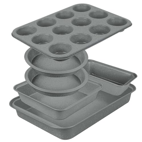 6 Piece Nonstick Bakeware Set, Stackable Baking Pans