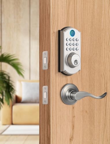 Fingerprint Door Lock with Keypad and Lever Handle