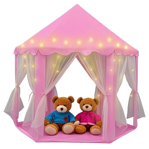 Kids Play Tent Castle with Star Lights
