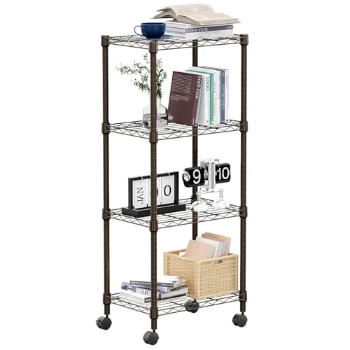 4-Shelf Heavy Duty Adjustable Steel Wire Storage Rack