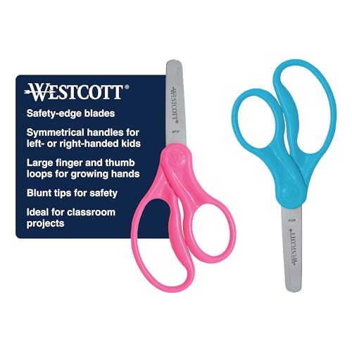 2 Pack Westcott 5" Kids Blunt Scissors Hard Handle