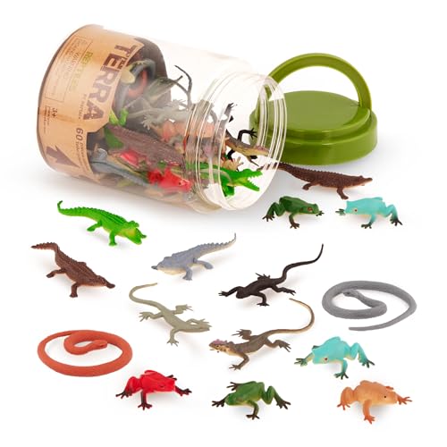 60 Piece Lizard and Reptile Animal Figurine Set