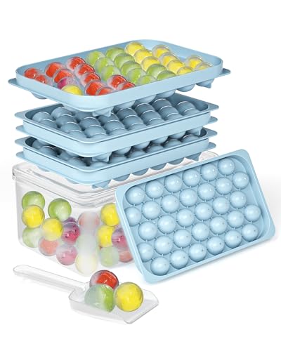 2 Pack Mini Sphere Ice Cube Trays with Lid