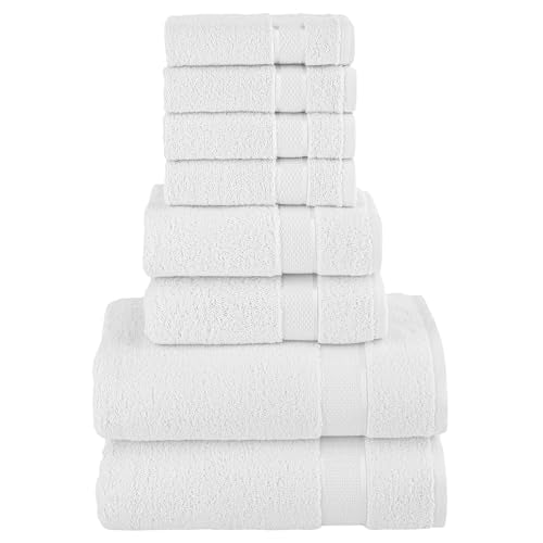 8 Piece Premium Turkish Cotton Towel Set Bathroom