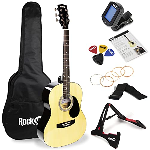 RockJam Acoustic Guitar Kit with Stand, Bag, Tuner