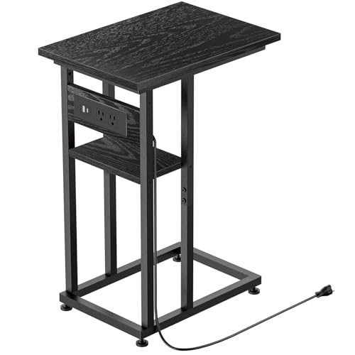 C-Shape Side Table with USB-C Charging Ports