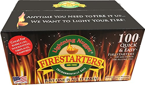 100 Count Fire Starter Nuggets for Grills & Campfires