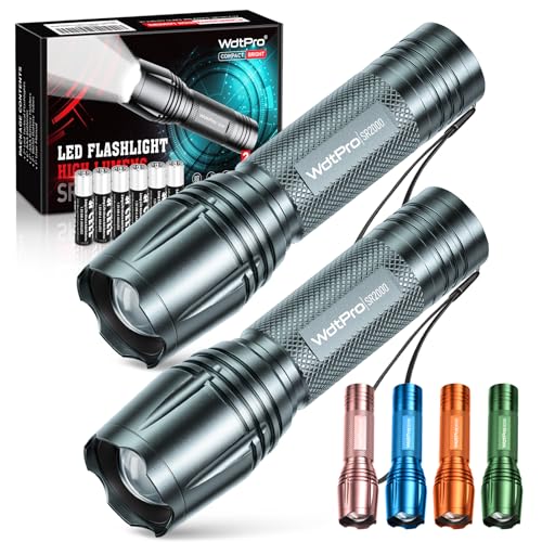2 Pack High Lumens Tactical LED Flashlights Zoomable