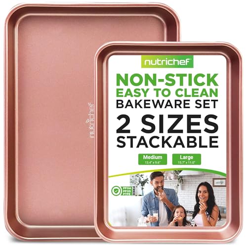 2 Pack Nonstick Cookie Sheets Baking Set, Carbon Steel