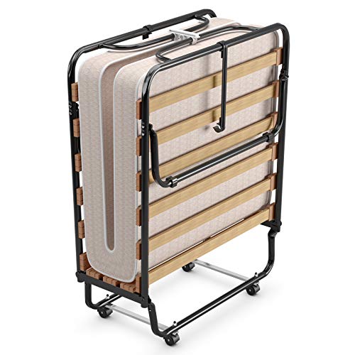 Folding Rollaway Bed with Memory Foam Mattress, Portable