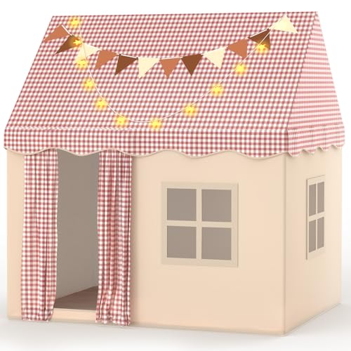 Kids Play Tent Indoor Princess Bed with Mat & Lights