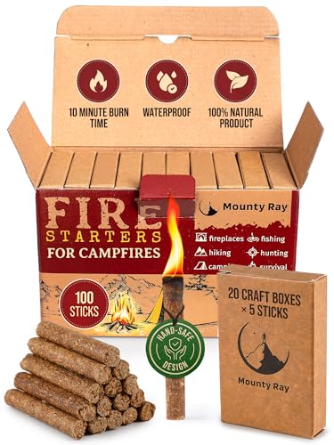 100 Sticks Fire Starter Sticks for Campfires and Grills