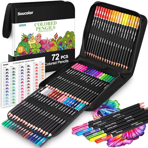 72 Colored Pencils Set with Zippered Case