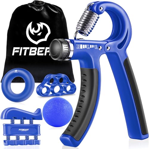 5 Pack Hand Grip Strengthener and Finger Exerciser Set