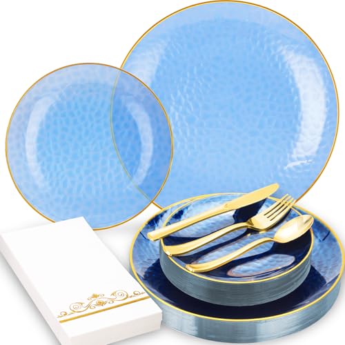 150 Piece Disposable Plastic Dinnerware Set for Parties