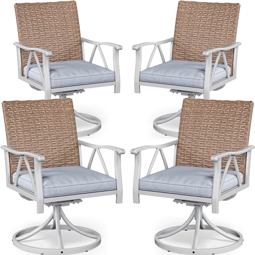 4 Pack Patio Rocking Chairs Outdoor Rattan Furniture Set