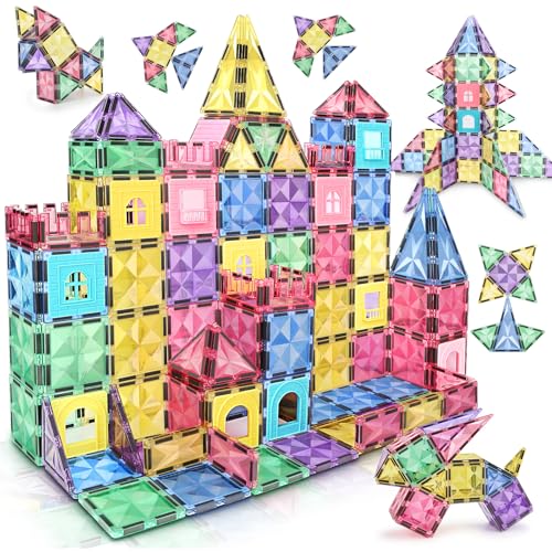 120 Piece Magnetic Building Tiles STEM Construction Set