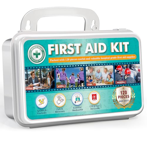 120 Piece First Aid Kit with Cold Pack, Blanket