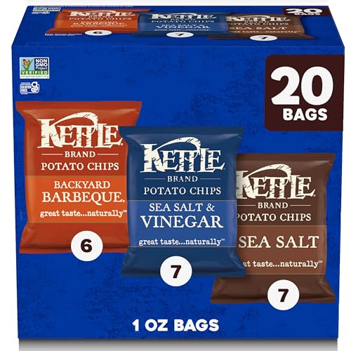 20 Pack Kettle Brand Potato Chips Variety Snack Bags