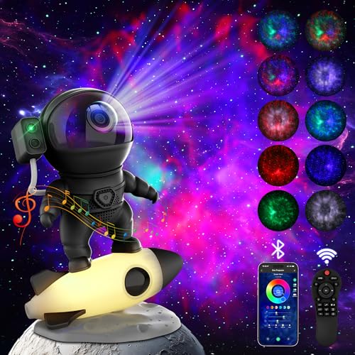 Astronaut Galaxy Projector Star Bluetooth Speaker, Timer, White Noise, Night Light for Kids