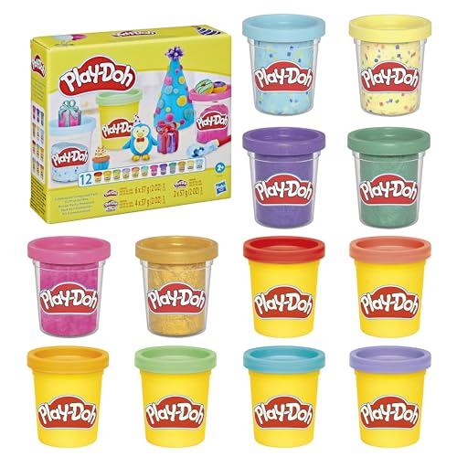 12 Pack Play-Doh Compound Set with Confetti & Metallic