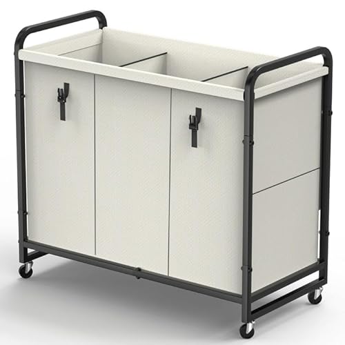 60 Gallon 3 Section Laundry Sorter Hamper Cart